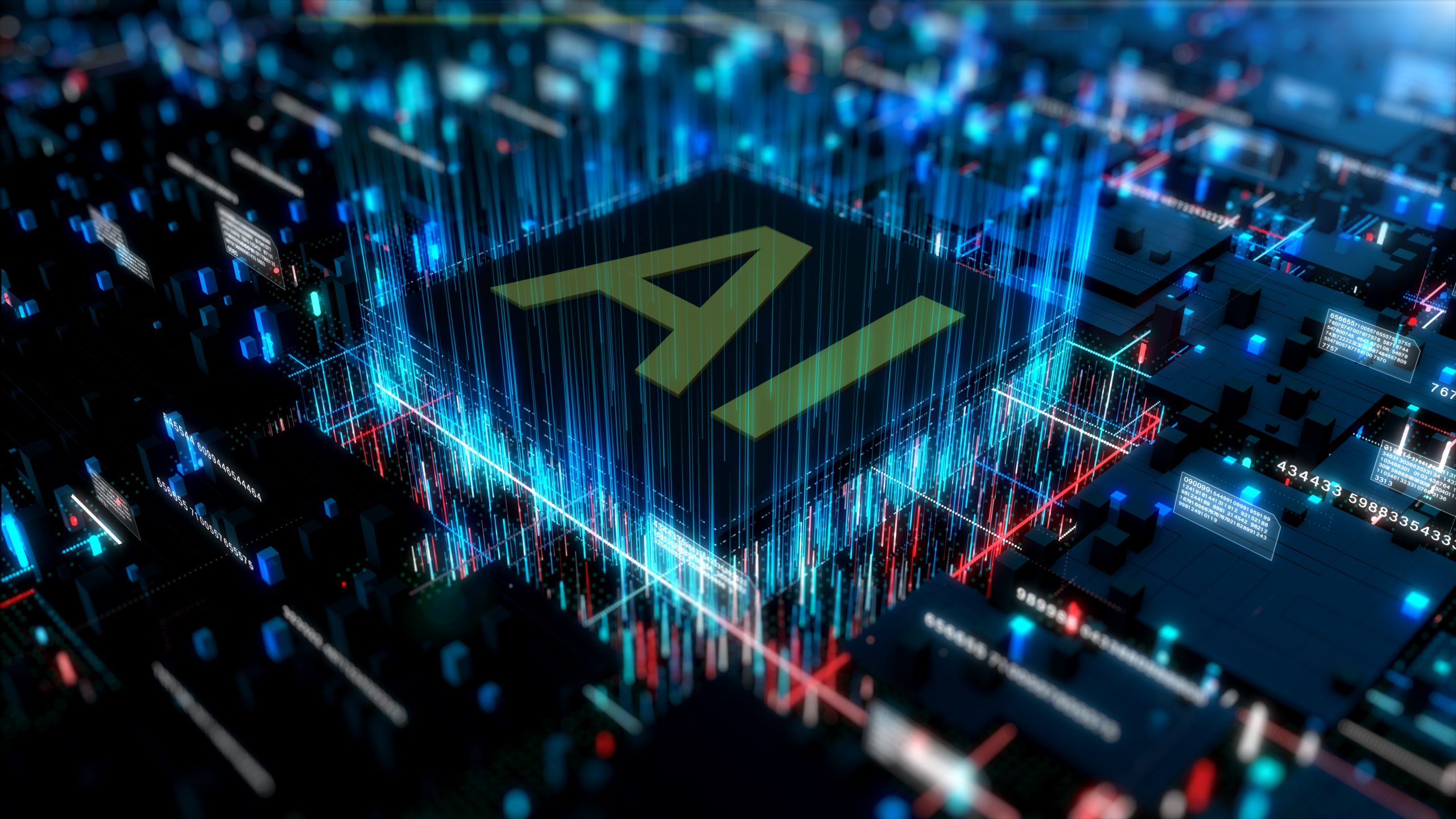 Artificial Intelligence AI On Circuit Board. Future Technology C