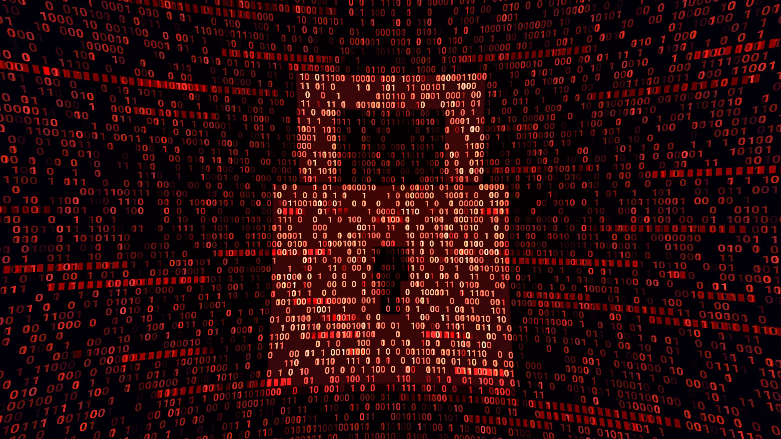 Fully protection pad lock symbol in binary coding cyberspace, ab