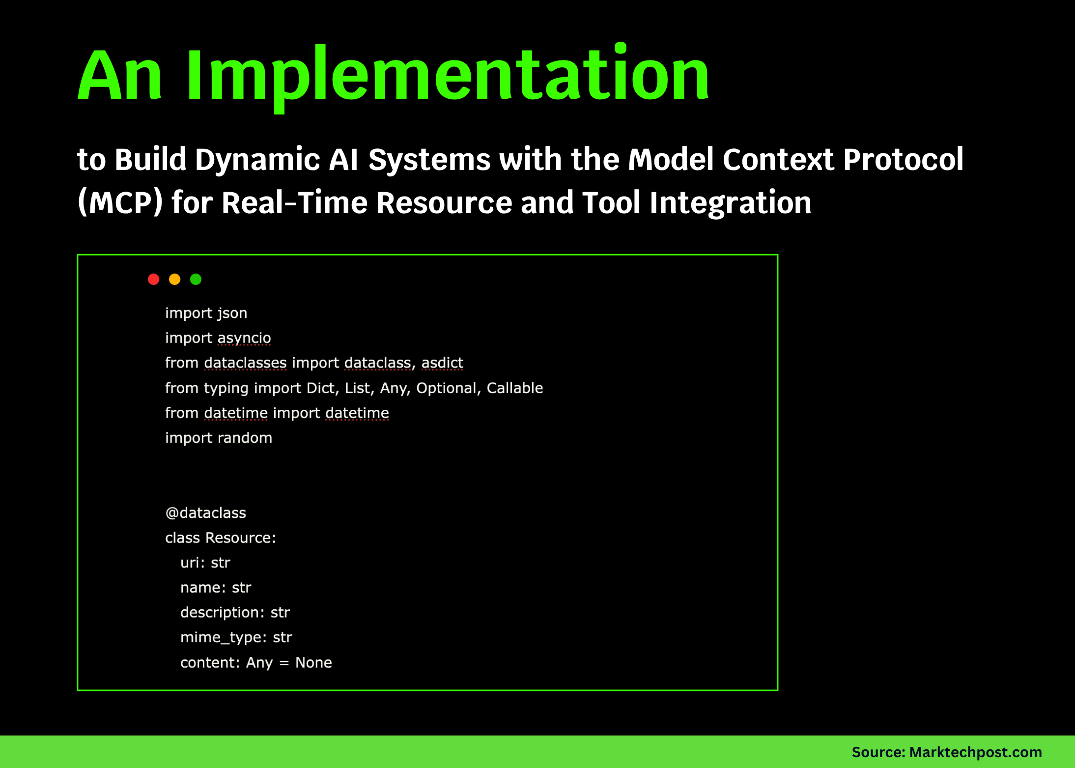 An Implementation to Build Dynamic AI Systems with the Model Context Protocol (MCP) for Real-Time Resource and Tool Integration