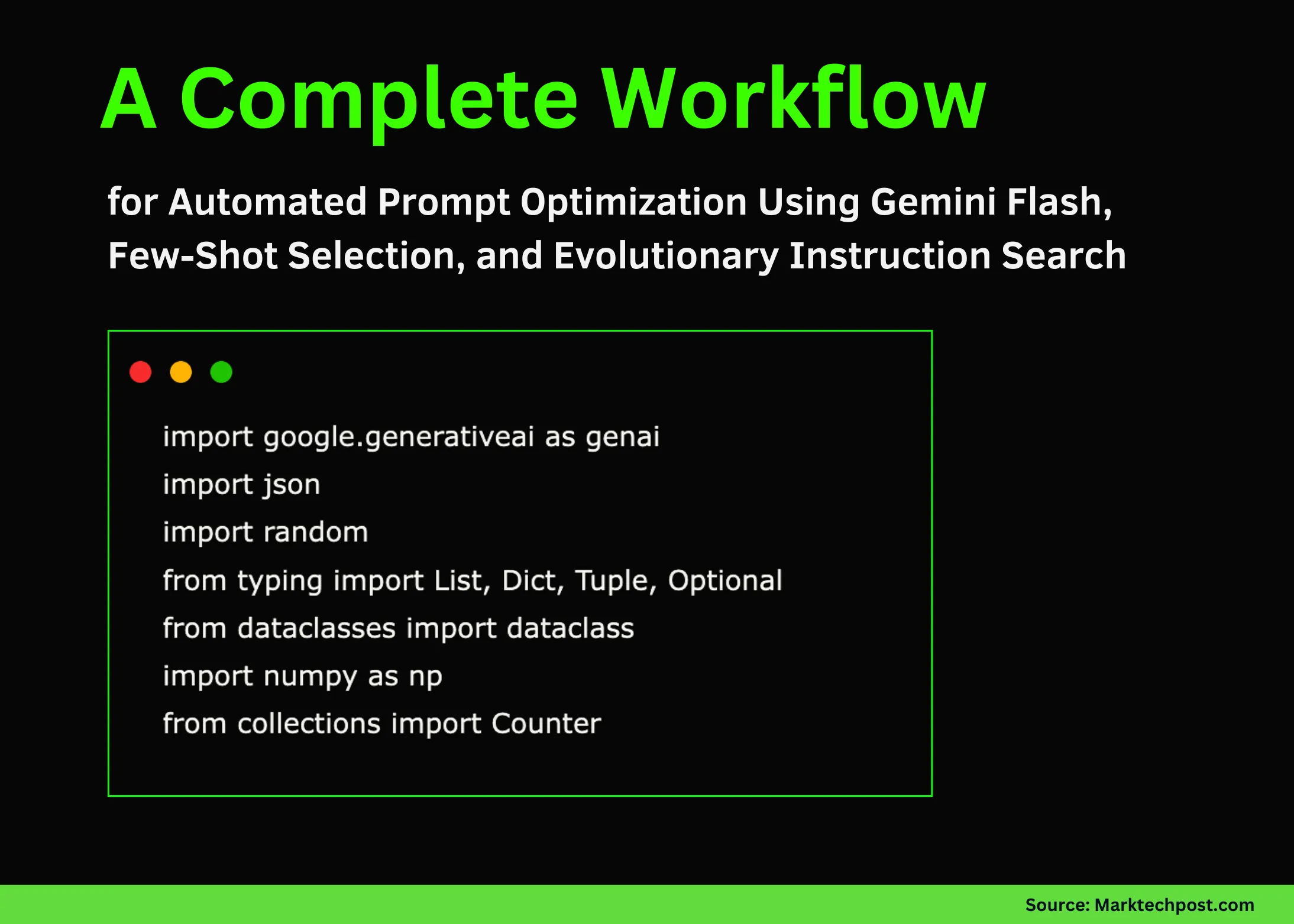 A Complete Workflow for Automated Prompt Optimization Using Gemini Flash, Few-Shot Selection, and Evolutionary Instruction Search