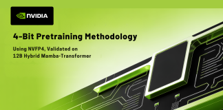 NVIDIA Introduces a 4-Bit Pretraining Methodology Using NVFP4, Validated on a 12B Hybrid Mamba-Transformer at 10T Token Horizon