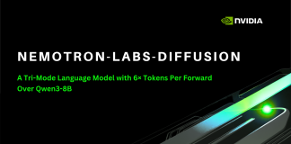 NVIDIA AI Releases Nemotron-Labs-Diffusion: A Tri-Mode Language Model with 6× Tokens Per Forward Over Qwen3-8B