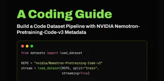 Building a Code Dataset Pipeline from NVIDIA Nemotron-Pretraining-Code-v3 Metadata with Streaming, Pandas, and tiktoken