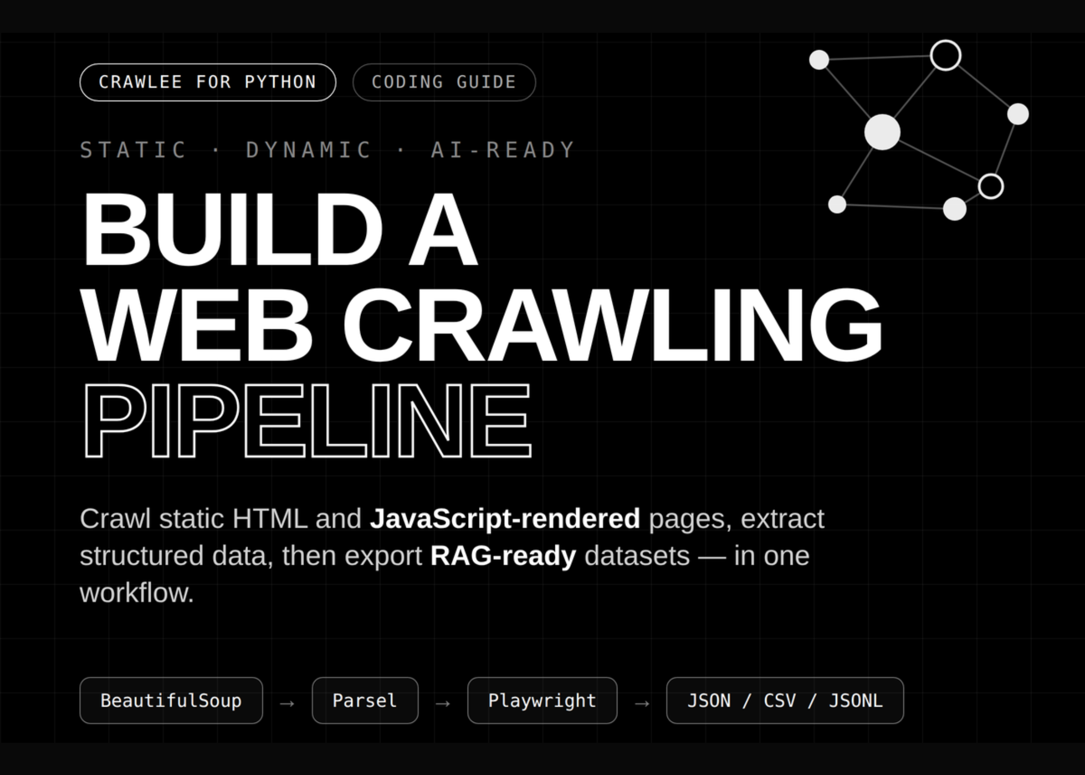 Crawlee for Python: Build a Web Crawling Pipeline with Robots Handling, Link Graphs, and RAG Chunk Export Crawlee for Python: Build a Web Crawling Pipeline with Robots Handling, Link Graphs, and RAG Chunk Export