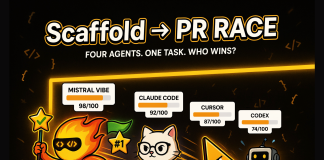 Mistral Vibe for Code vs Claude Code vs Cursor vs Codex: Four Agents Scored on One Scaffold-to-PR Task