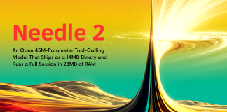Meet Needle 2: An Open 45M-Parameter Tool-Calling Model That Ships as a 14MB Binary and Runs a Full Session in 28MB of RAM Meet Needle 2: An Open 45M-Parameter Tool-Calling Model That Ships as a 14MB Binary and Runs a Full Session in 28MB of RAM