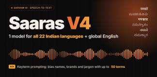 Sarvam AI Releases Saaras V4: A Speech-to-Text Model for All 22 Indian Languages and Global English Sarvam AI Releases Saaras V4: A Speech-to-Text Model for All 22 Indian Languages and Global English